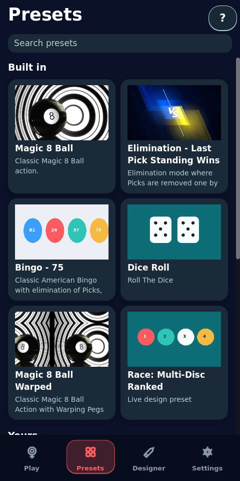 Preset browser
